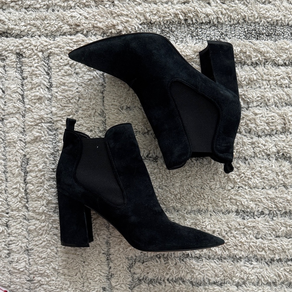 Marc Fisher Black Suede Heeled Boots